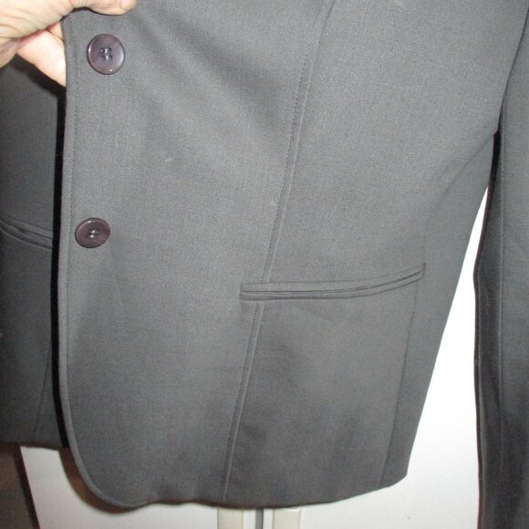 Talbots Charcoal Gray Office Work Career lined blazer m 10 worsted wool - Picture 3 of 4